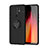 Custodia Silicone Ultra Sottile Morbida Cover con Magnetico Anello Supporto SD1 per Xiaomi Redmi 9 Nero