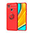 Custodia Silicone Ultra Sottile Morbida Cover con Magnetico Anello Supporto SD1 per Xiaomi Redmi 9C Rosso