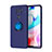 Custodia Silicone Ultra Sottile Morbida Cover con Magnetico Anello Supporto SD1 per Xiaomi Redmi Note 9 Blu