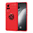 Custodia Silicone Ultra Sottile Morbida Cover con Magnetico Anello Supporto SD2 per Vivo X60 Pro 5G Rosso
