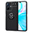 Custodia Silicone Ultra Sottile Morbida Cover con Magnetico Anello Supporto SD2 per Vivo Y77e t1 Nero