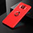 Custodia Silicone Ultra Sottile Morbida Cover con Magnetico Anello Supporto SD2 per Xiaomi Mi 10i 5G Rosso