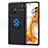 Custodia Silicone Ultra Sottile Morbida Cover con Magnetico Anello Supporto SD2 per Xiaomi Mi 11T Pro 5G Blu e Nero