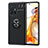 Custodia Silicone Ultra Sottile Morbida Cover con Magnetico Anello Supporto SD2 per Xiaomi Mi 11T Pro 5G Nero