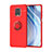 Custodia Silicone Ultra Sottile Morbida Cover con Magnetico Anello Supporto SD2 per Xiaomi Poco M2 Pro Rosso