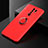Custodia Silicone Ultra Sottile Morbida Cover con Magnetico Anello Supporto SD2 per Xiaomi Redmi 9 Prime India Rosso