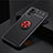 Custodia Silicone Ultra Sottile Morbida Cover con Magnetico Anello Supporto SD2 per Xiaomi Redmi Note 10 4G Rosso e Nero