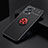 Custodia Silicone Ultra Sottile Morbida Cover con Magnetico Anello Supporto SD2 per Xiaomi Redmi Note 11T Pro 5G Rosso e Nero