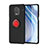 Custodia Silicone Ultra Sottile Morbida Cover con Magnetico Anello Supporto SD2 per Xiaomi Redmi Note 9 Pro Max Rosso e Nero