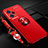 Custodia Silicone Ultra Sottile Morbida Cover con Magnetico Anello Supporto SD3 per Xiaomi Redmi Note 12 Pro 5G Rosso