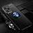 Custodia Silicone Ultra Sottile Morbida Cover con Magnetico Anello Supporto SD3 per Xiaomi Redmi Note 12 Pro Speed 5G Blu e Nero