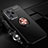 Custodia Silicone Ultra Sottile Morbida Cover con Magnetico Anello Supporto SD3 per Xiaomi Redmi Note 12 Pro Speed 5G Oro e Nero