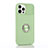 Custodia Silicone Ultra Sottile Morbida Cover con Magnetico Anello Supporto T01 per Apple iPhone 12 Pro Verde Pastello