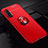Custodia Silicone Ultra Sottile Morbida Cover con Magnetico Anello Supporto T01 per Huawei Honor 20 Rosso