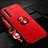 Custodia Silicone Ultra Sottile Morbida Cover con Magnetico Anello Supporto T01 per Huawei Honor Play4 5G Rosso