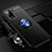 Custodia Silicone Ultra Sottile Morbida Cover con Magnetico Anello Supporto T01 per Huawei Honor Play4 Pro 5G Blu e Nero