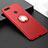 Custodia Silicone Ultra Sottile Morbida Cover con Magnetico Anello Supporto T01 per Huawei Honor V20 Rosso