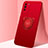 Custodia Silicone Ultra Sottile Morbida Cover con Magnetico Anello Supporto T01 per Huawei Honor X10 5G Rosso