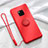 Custodia Silicone Ultra Sottile Morbida Cover con Magnetico Anello Supporto T01 per Huawei Mate 20 Pro Rosso