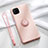 Custodia Silicone Ultra Sottile Morbida Cover con Magnetico Anello Supporto T01 per Huawei Nova 7i Rosa