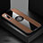 Custodia Silicone Ultra Sottile Morbida Cover con Magnetico Anello Supporto T01 per Huawei P30 Marrone