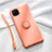 Custodia Silicone Ultra Sottile Morbida Cover con Magnetico Anello Supporto T01 per Huawei P40 Lite Arancione