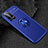 Custodia Silicone Ultra Sottile Morbida Cover con Magnetico Anello Supporto T01 per Huawei P40 Pro+ Plus Blu