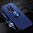 Custodia Silicone Ultra Sottile Morbida Cover con Magnetico Anello Supporto T01 per OnePlus 8 Pro Blu