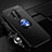Custodia Silicone Ultra Sottile Morbida Cover con Magnetico Anello Supporto T01 per OnePlus 8 Pro Blu e Nero