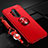 Custodia Silicone Ultra Sottile Morbida Cover con Magnetico Anello Supporto T01 per OnePlus 8 Pro Rosso