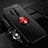 Custodia Silicone Ultra Sottile Morbida Cover con Magnetico Anello Supporto T01 per OnePlus 8 Pro Rosso e Nero