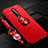 Custodia Silicone Ultra Sottile Morbida Cover con Magnetico Anello Supporto T01 per OnePlus 8 Rosso