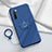 Custodia Silicone Ultra Sottile Morbida Cover con Magnetico Anello Supporto T01 per Oppo A91 Blu