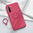 Custodia Silicone Ultra Sottile Morbida Cover con Magnetico Anello Supporto T01 per Oppo A91 Rosso Rosa