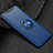Custodia Silicone Ultra Sottile Morbida Cover con Magnetico Anello Supporto T01 per Oppo Find X Blu
