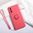 Custodia Silicone Ultra Sottile Morbida Cover con Magnetico Anello Supporto T01 per Oppo Find X2 Rosso Rosa