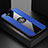 Custodia Silicone Ultra Sottile Morbida Cover con Magnetico Anello Supporto T01 per Oppo R15X Blu