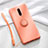 Custodia Silicone Ultra Sottile Morbida Cover con Magnetico Anello Supporto T01 per Oppo R17 Pro Arancione