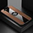 Custodia Silicone Ultra Sottile Morbida Cover con Magnetico Anello Supporto T01 per Oppo RX17 Neo Marrone