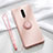 Custodia Silicone Ultra Sottile Morbida Cover con Magnetico Anello Supporto T01 per Oppo RX17 Pro Rosa