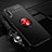 Custodia Silicone Ultra Sottile Morbida Cover con Magnetico Anello Supporto T01 per Samsung Galaxy A70 Rosso e Nero
