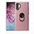 Custodia Silicone Ultra Sottile Morbida Cover con Magnetico Anello Supporto T01 per Samsung Galaxy Note 10 Plus Oro Rosa