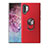 Custodia Silicone Ultra Sottile Morbida Cover con Magnetico Anello Supporto T01 per Samsung Galaxy Note 10 Plus Rosso