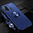 Custodia Silicone Ultra Sottile Morbida Cover con Magnetico Anello Supporto T01 per Vivo Y50 Blu