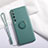 Custodia Silicone Ultra Sottile Morbida Cover con Magnetico Anello Supporto T01 per Xiaomi Mi 10 Verde
