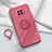 Custodia Silicone Ultra Sottile Morbida Cover con Magnetico Anello Supporto T01 per Xiaomi Mi 10T Lite 5G Rosso Rosa