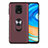 Custodia Silicone Ultra Sottile Morbida Cover con Magnetico Anello Supporto T01 per Xiaomi Poco M2 Pro Rosso Rosa