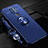 Custodia Silicone Ultra Sottile Morbida Cover con Magnetico Anello Supporto T01 per Xiaomi Redmi Note 9 Blu
