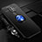 Custodia Silicone Ultra Sottile Morbida Cover con Magnetico Anello Supporto T01 per Xiaomi Redmi Note 9 Blu e Nero