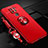 Custodia Silicone Ultra Sottile Morbida Cover con Magnetico Anello Supporto T01 per Xiaomi Redmi Note 9 Rosso